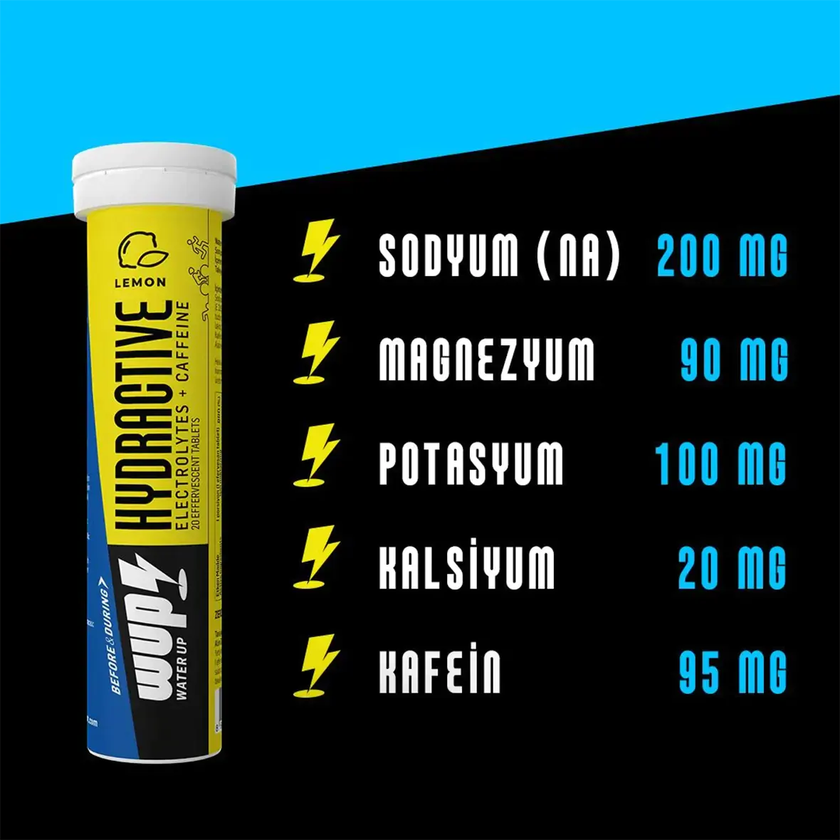 WUP Hydractive Electrolytes +Caffeine قرص جوشان ایزوتونیک واترآپ کافئین دار ران‌دان_ران_دان_راندان
