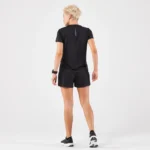 تی شرت ورزشی زنانه دویدن دکتلون مدل Run 100- پشت مدل مشکی