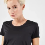 تیشرت دویدن زنانه سبک و تنفس پذیر مناسب تمرین و لباس رانینگ- جزئیات مشکی