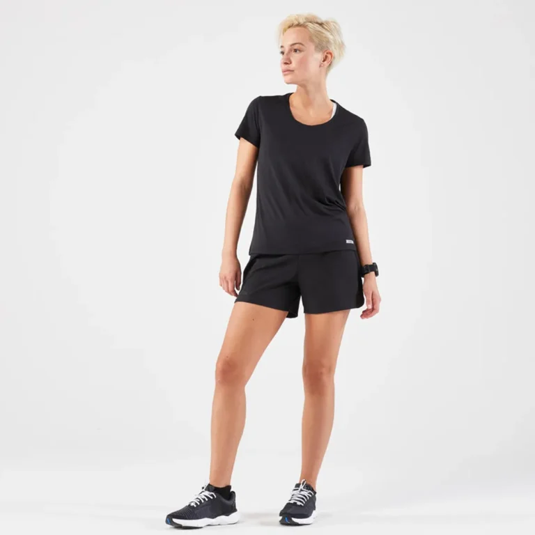 Decathlon Womens Run 100 T-Shirt تی شرت زنانه دویدن دکتلون- تن مدل مشکی