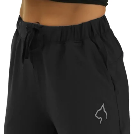 Caracal Womens Running Pants شلوار دویدن زنانه کاراکال- نمای کنار جزئیات کمر مشکی