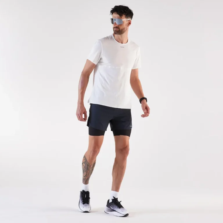 Decathlon Mens Run 500 Comfort 2-in-1 Shorts شلوارک دویدن دکتلون- مدل نمای دور