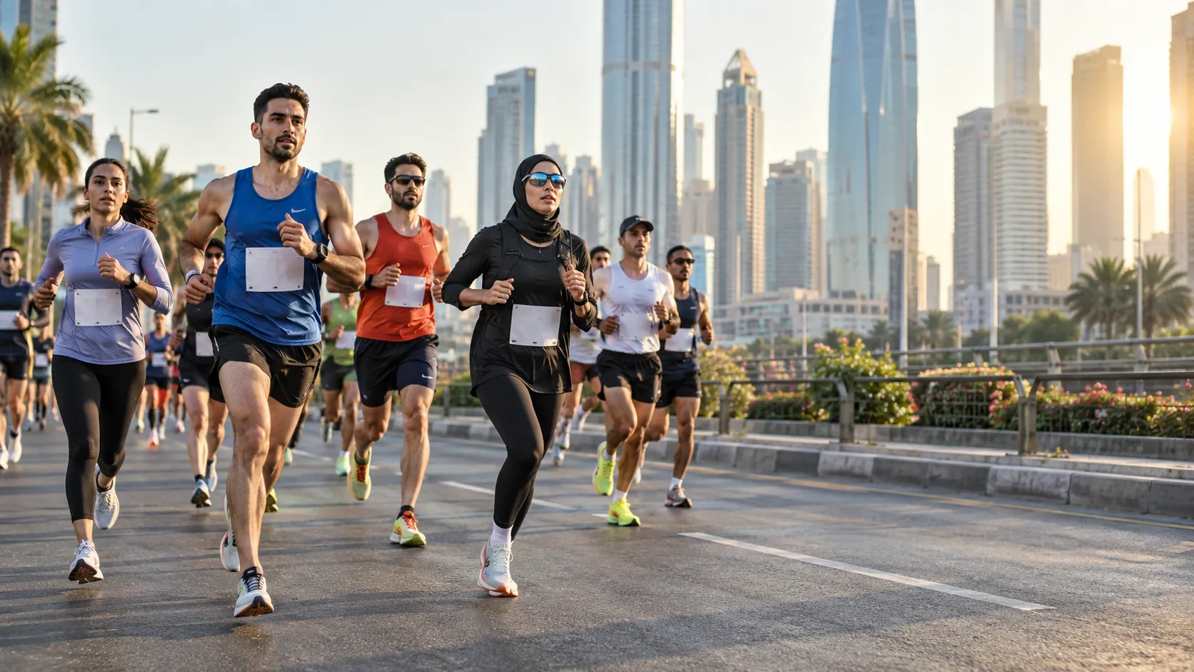 دوندگان در یک مسابقه بین المللی دویدن